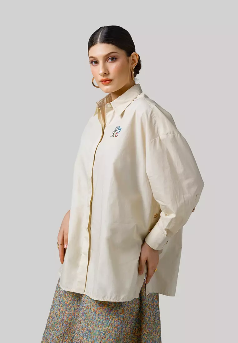 Kami Gale Oversized Top Wheat