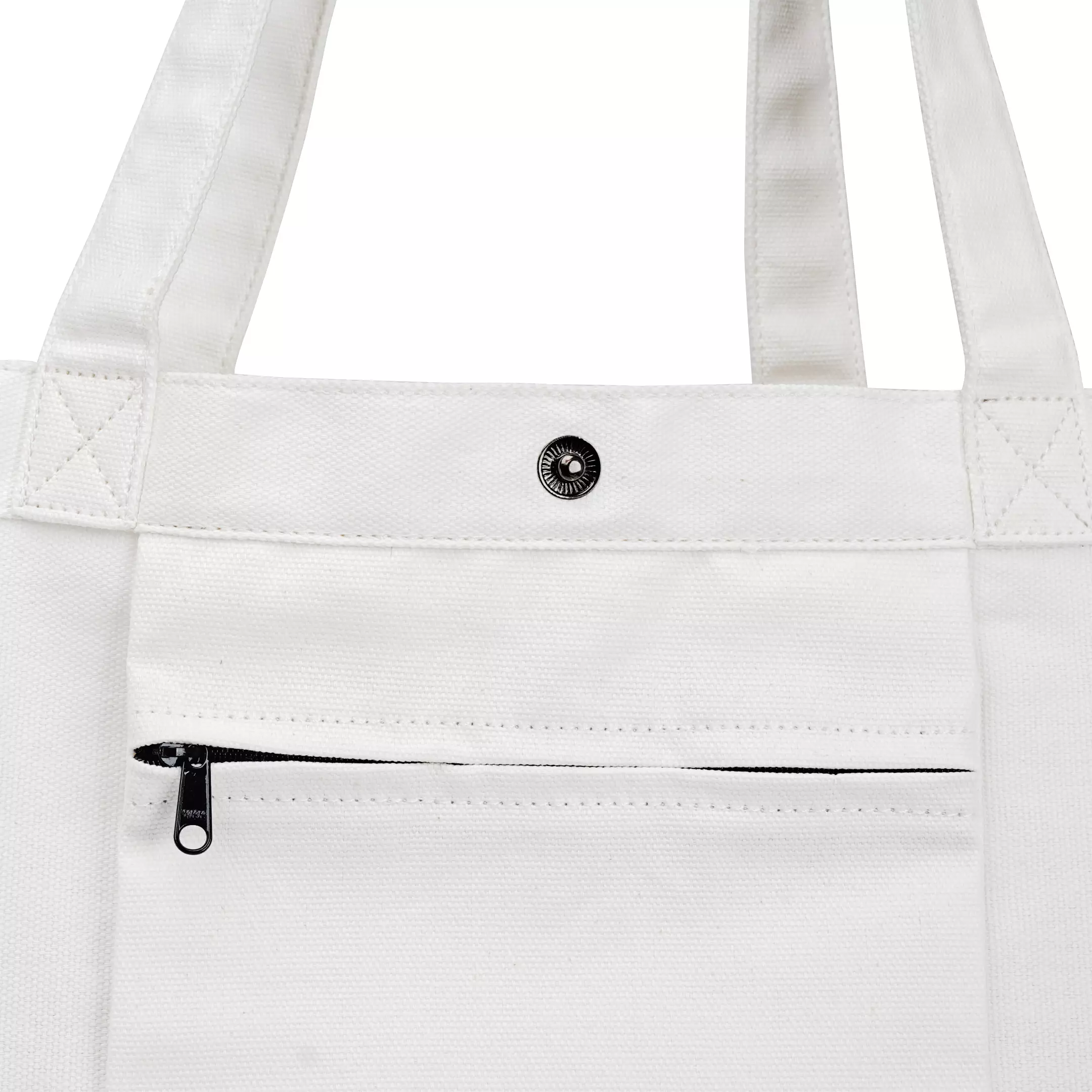 Totebag Kanvas White Resleting Tas Kuliah