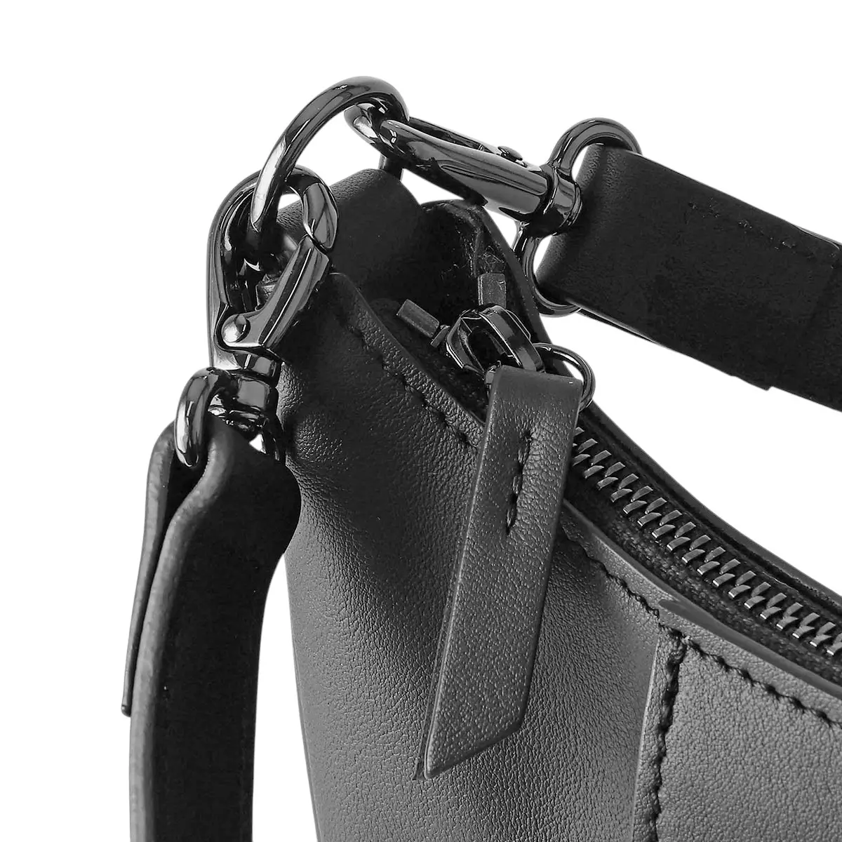 3D Small Half Moon Crossbody Bag Black