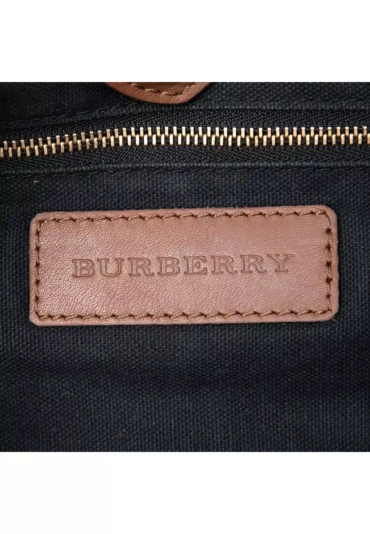Pre-Loved Burberry House Check Canvas And Calfskin Little Crush Crossbody