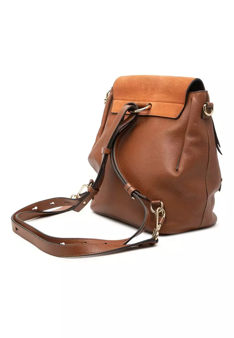 Pre-Loved Chloé Medium Calfskin And Suede Faye Backpack