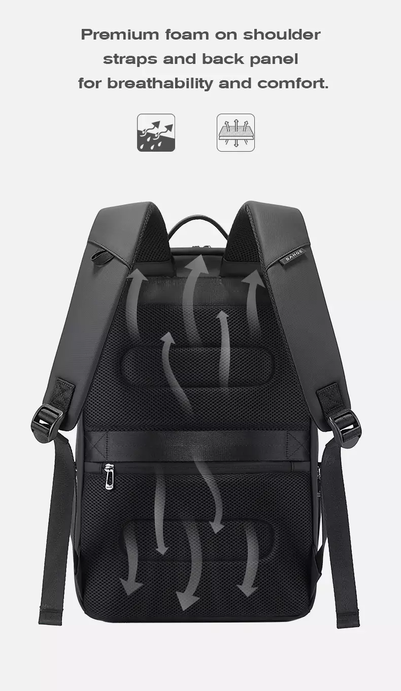 Bange BG2953 Tas Ransel Backpack laptop Kerja Pria 15.6 Inch - Black