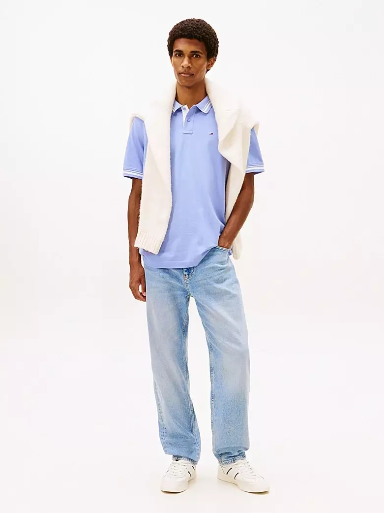 Tommy Hilfiger - Tommy Flag Embroidery Tipped Polo Shirt