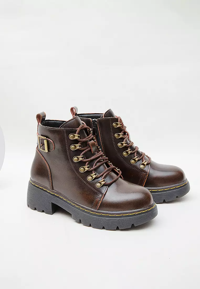 5CM Buckle Leather Martin Boots MZ5085-2