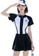 A-IN GIRLS black and white Fashionable Sports One Piece Swimsuit D6154USDEA34DBGS_1
