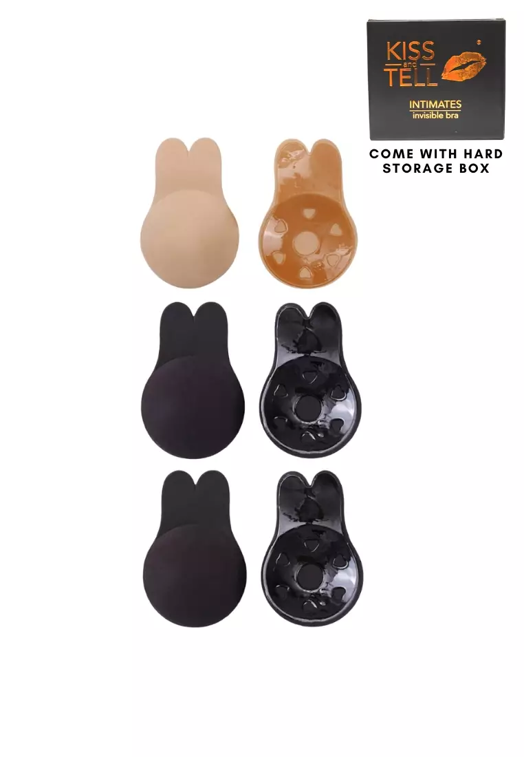 3 Pack Dahlia Breast Lift Up Nubra in 1Nude and 2Black Seamless Invisible Reusable Adhesive Stick On Bra 隐形聚拢胸