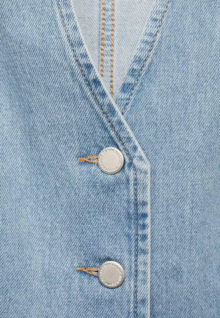 Buttoned Denim Gilet