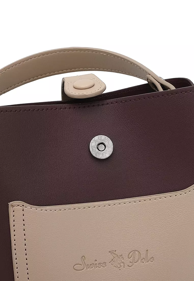 Women's Top Handle Bag / Sling Bag / Crossbody Bag (Tas Selempang / Tas Tangan) - Cokelat