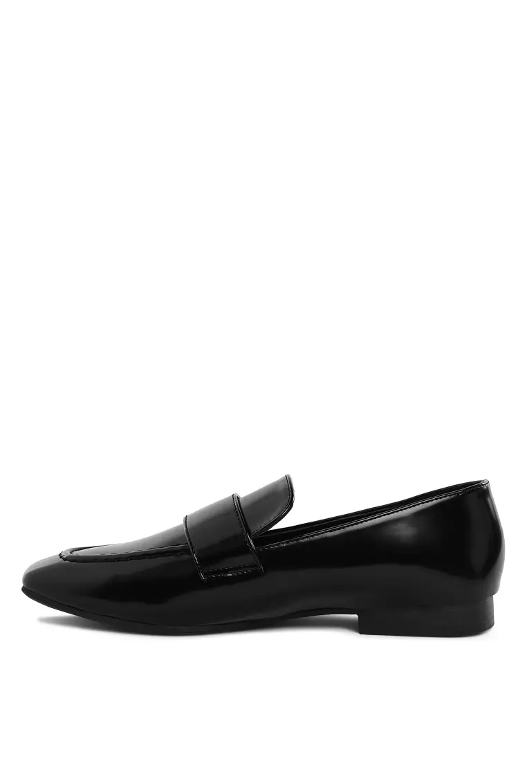 黑色平跟樂福鞋