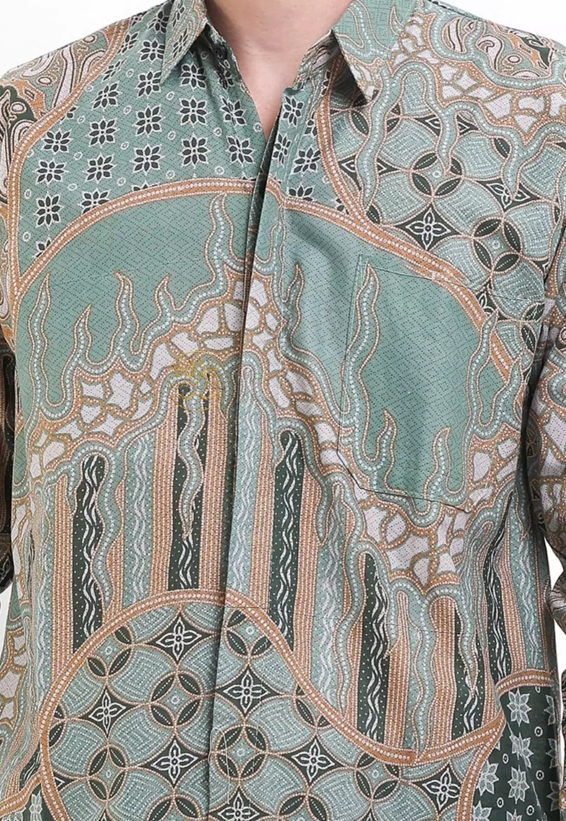 Vlorin Sage  Kemeja Batik Pria Premium Lengan Panjang NLN