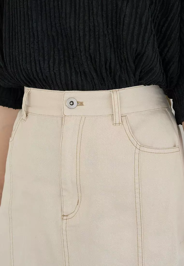 Green Parks - Airisu Side Tuck Denim Skirt