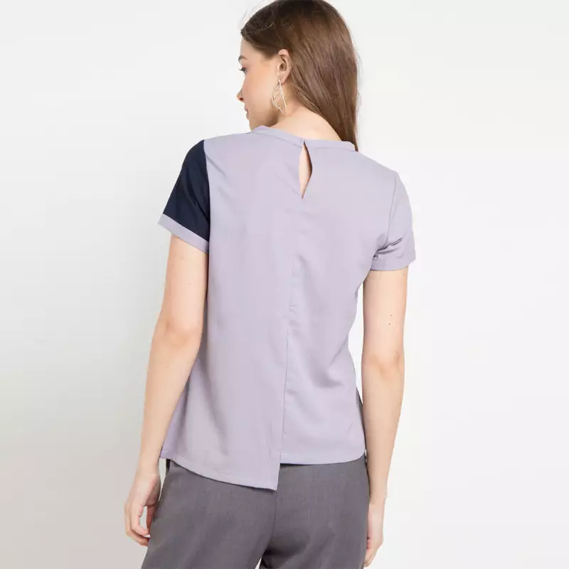 Ellen Blouse In Navy & Grey
