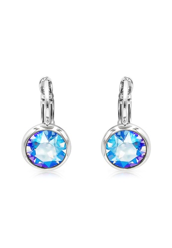 SO SEOUL blue and silver Bella Light Sapphire Shimmer Swarovski® Crystals Lever-Back Earrings FBFA7ACC411F84GS_1