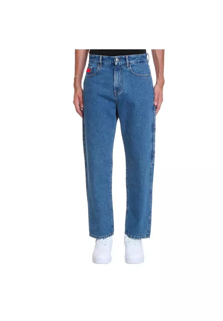 GCDS Gcds Boyfriend Fit Denim Blue