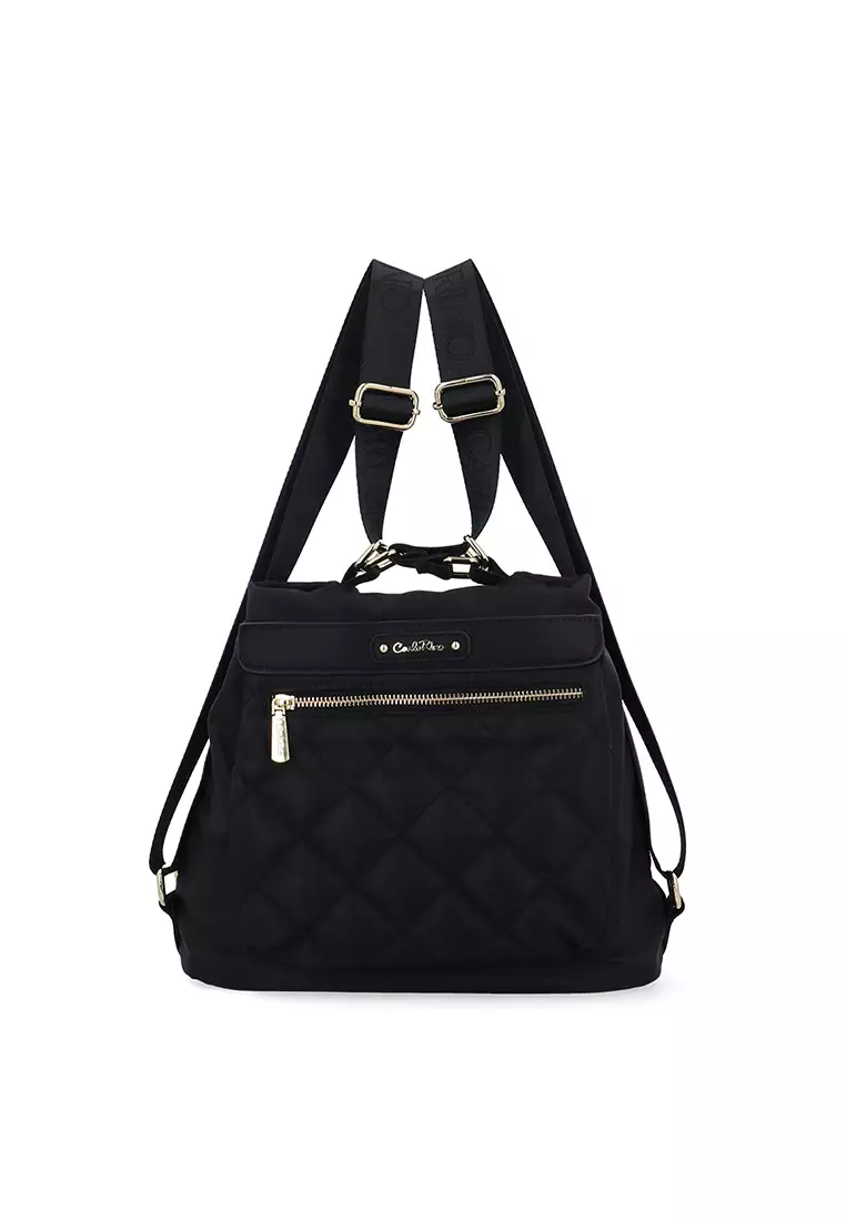 Buy Carlo Rino Quilted Urban Zip Backpack - Black Online | ZALORA Malaysia