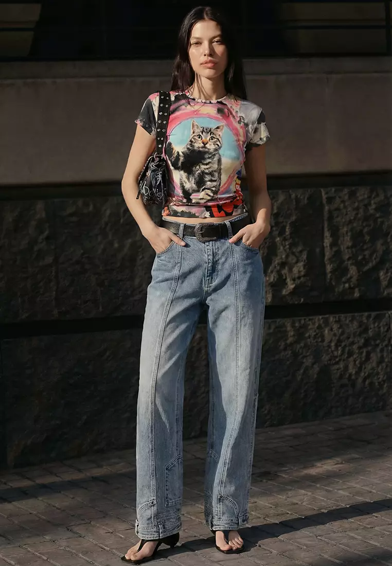 PRINTED CAT T-SHIRT