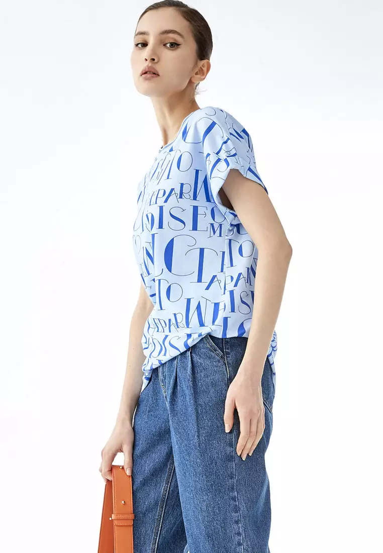 Slogan Print Long Style Top