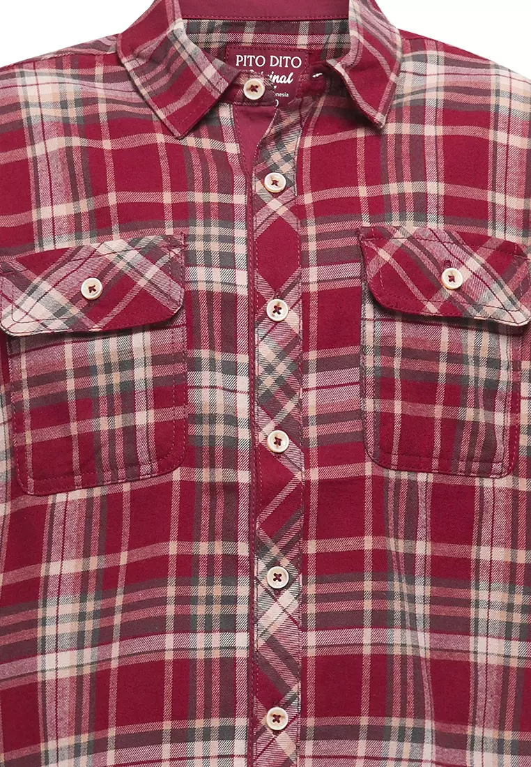 Pito Dito Boy Romano Kemeja Panjang anak Maroon