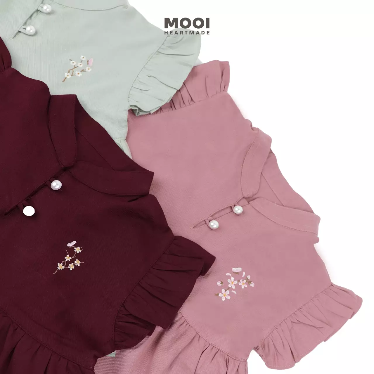Mooi Dress Anak Perempuan Jia Dress Layer - Maroon