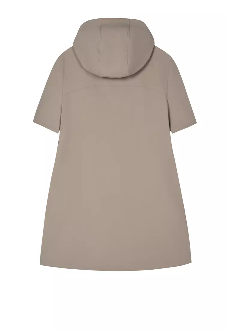 WOMEN'S LOGO HALF-ZIP LOOSE FIT HOODED DRESS