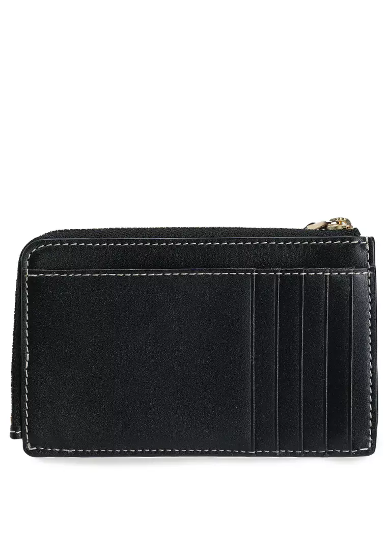 Logo Leather Zip Wallet
