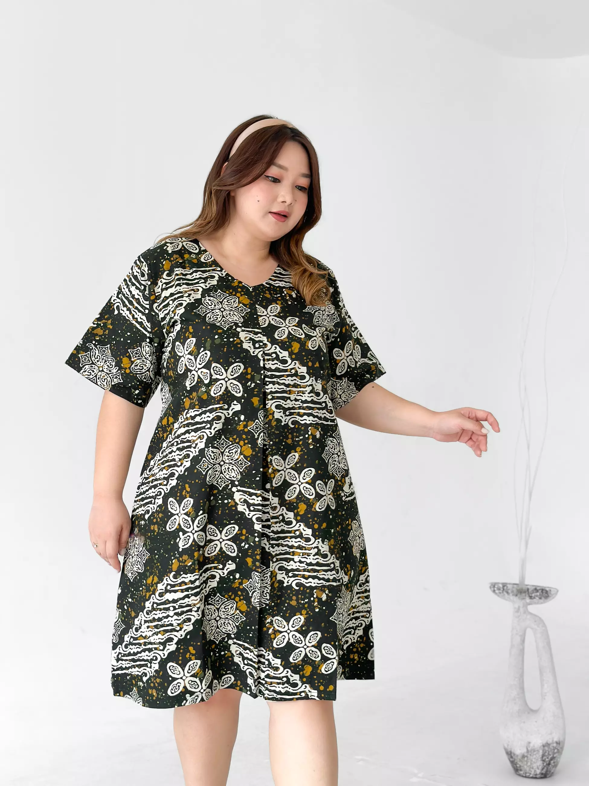 xtramiles Ladies dress zelia batik dress deep emerald