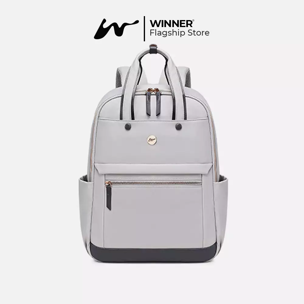 Tas Ransel Laptop 15,6 inch Oxford Anti-Air Backpack Korean Style (T14-010) - Warna Abu 15,6 inch