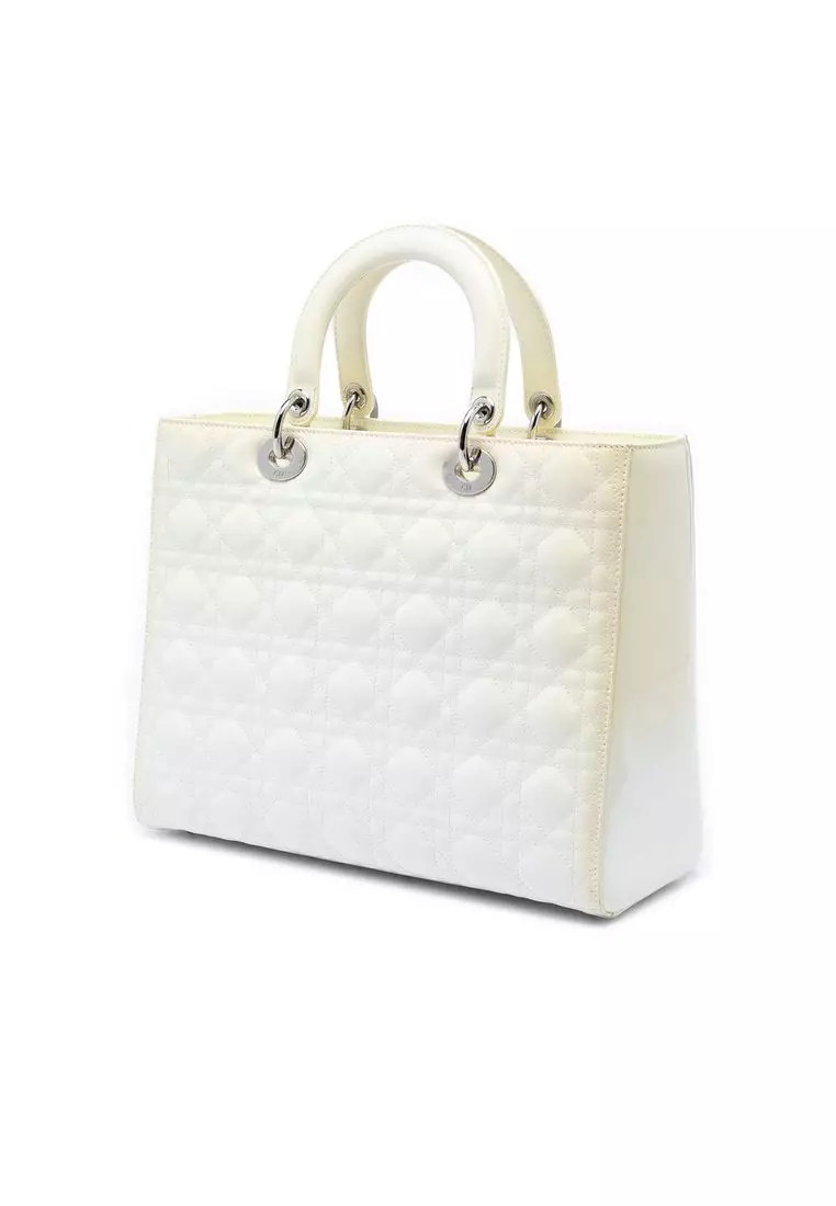 Pre-Loved Dior Large Lambskin Cannage Lady Dior