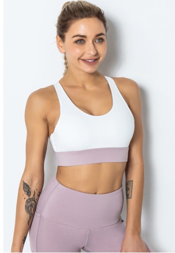 Trendyshop white and purple Quick-Drying Yoga Fitness Sports Bras 2858AUSE5FF182GS_1