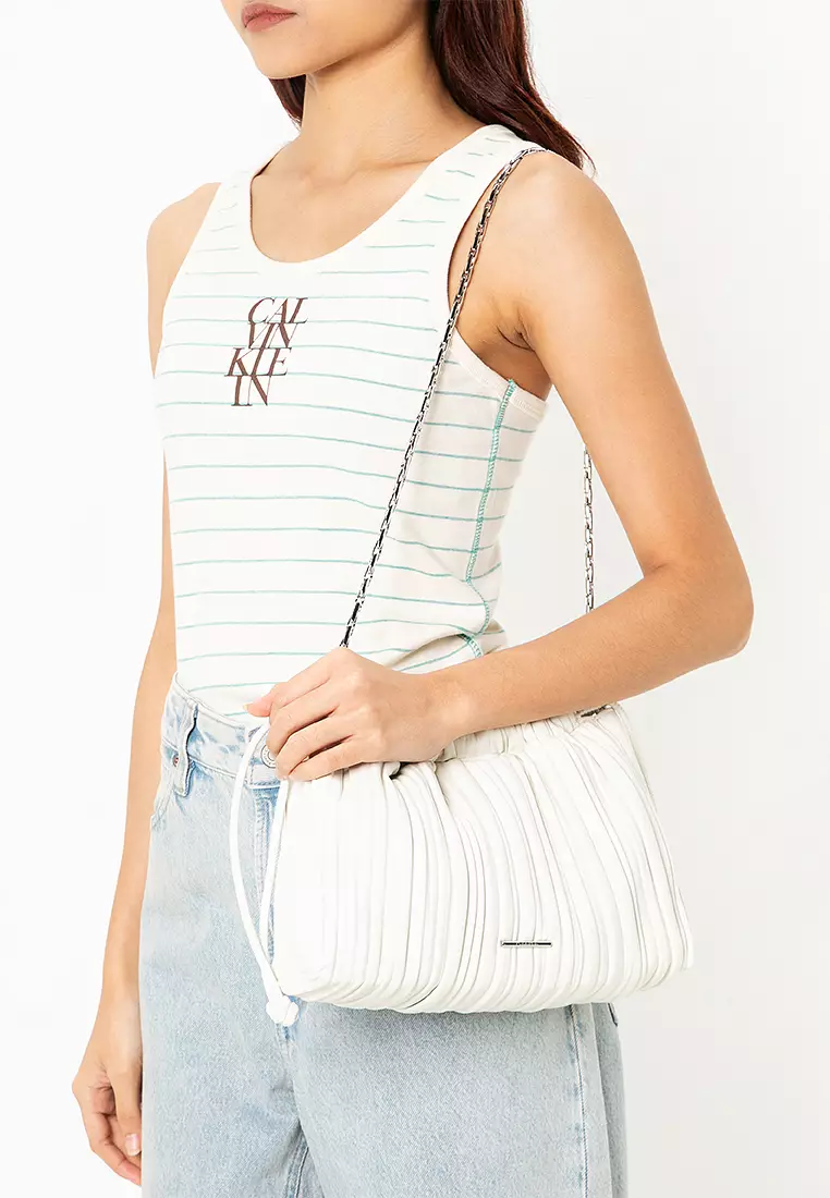Drawstring Plisse Crossbody Bag - Calvin Klein Accessories