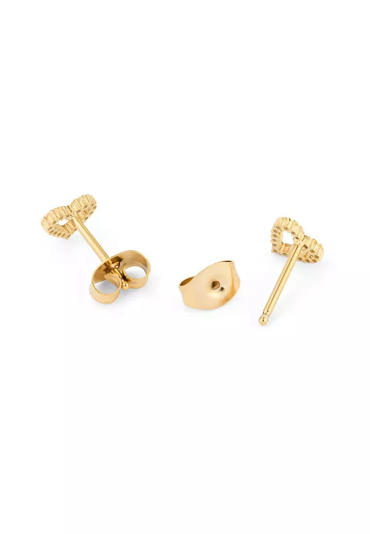 Mirelle Heart Earring Gold Unisex Earrings for women and men stainless steel crystal Earrings DW Official Authentic Original perempuan lelaki DW