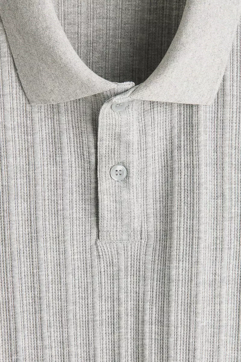 Slim Fit Textured jersey polo shirt