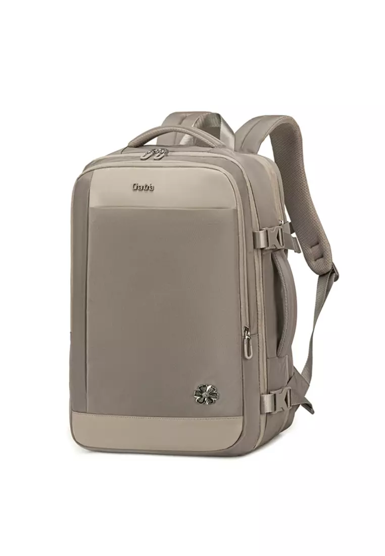 Waterproof Expandable 3 Zipper Suitcase with USB Port Large Backpack for Women