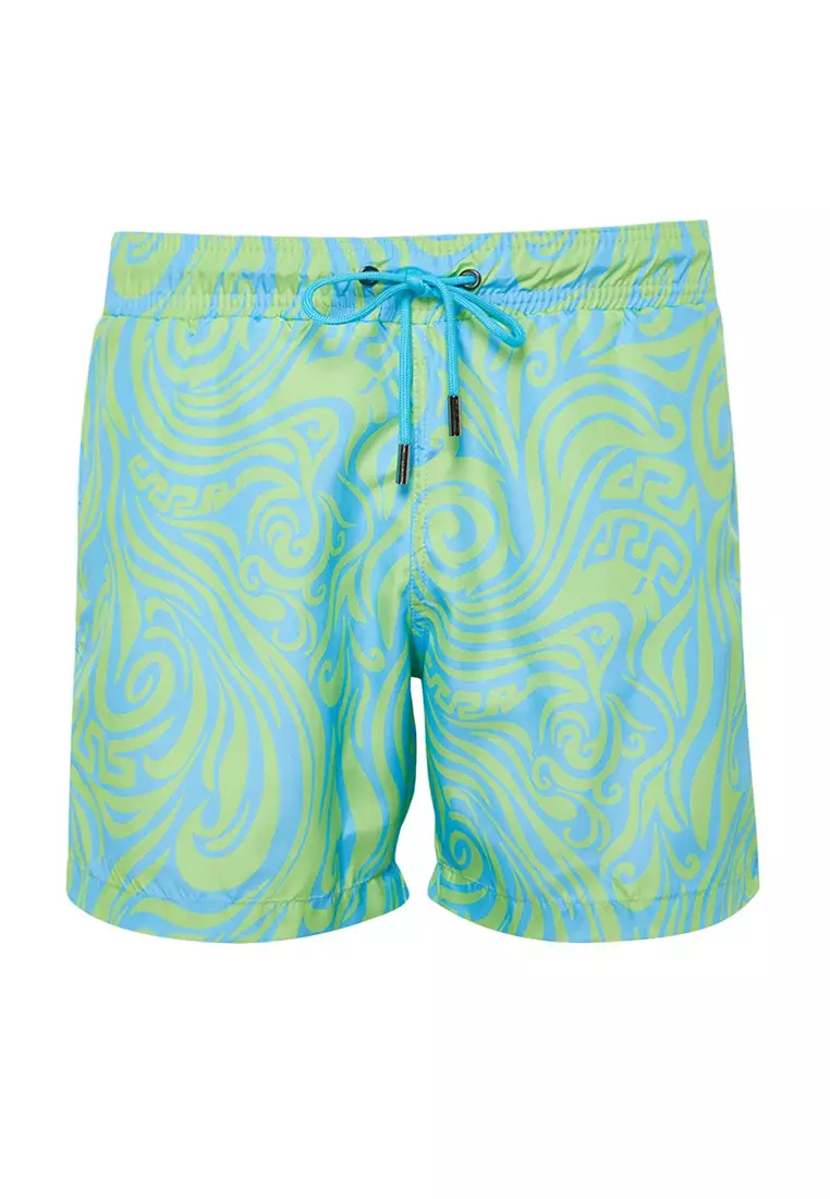 Multicolored Standard Marbling Pattern Swimsuit Swim Shorts TMNSS23DS00003