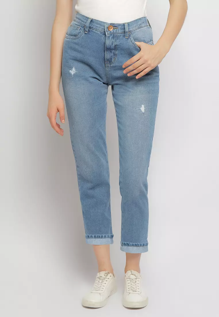 C2 Zilane Light Blue Boyfriend Jeans