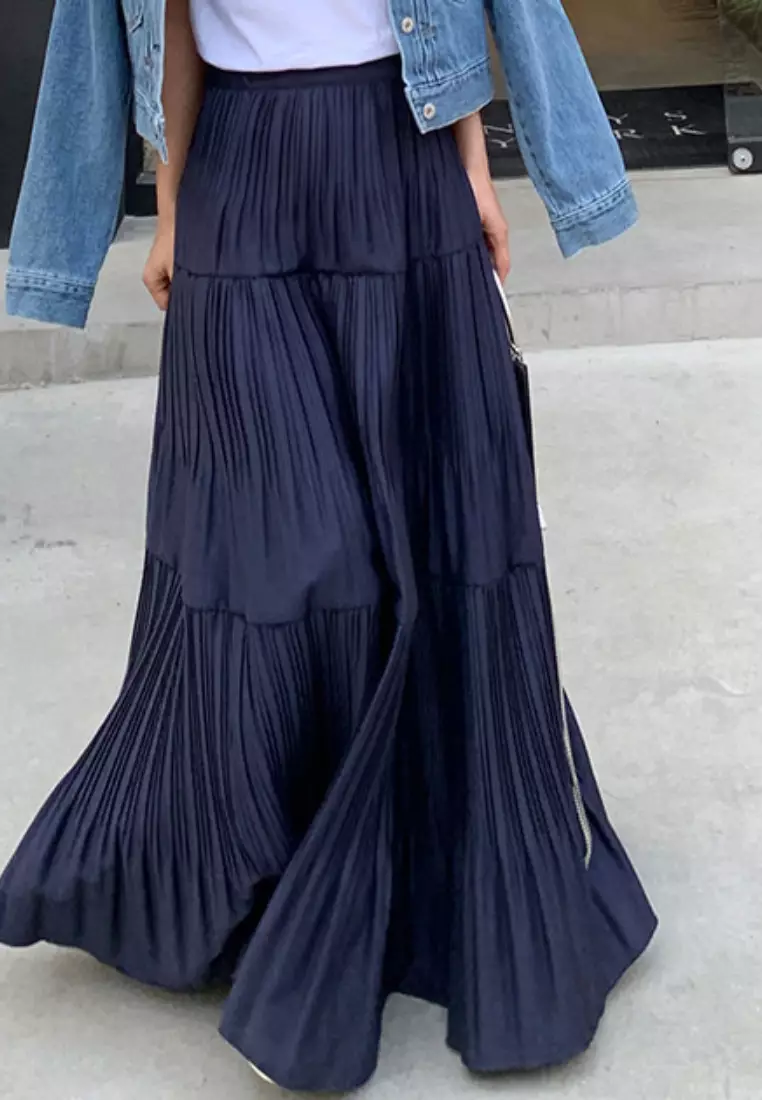 Elegant pleated skirt K061809-DB