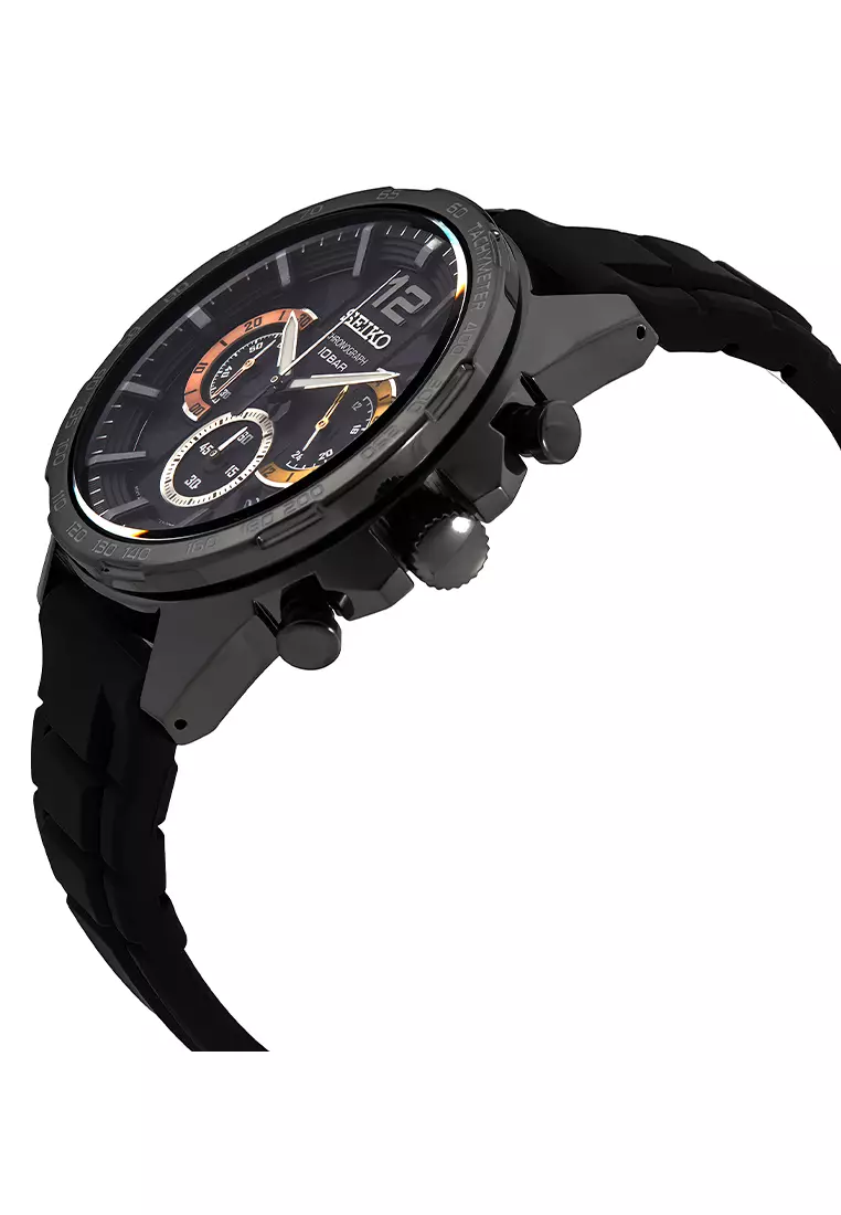 Jam Tangan Pria Seiko Chronograph SSB349P1 Neo Sport - Black Rubber Strap