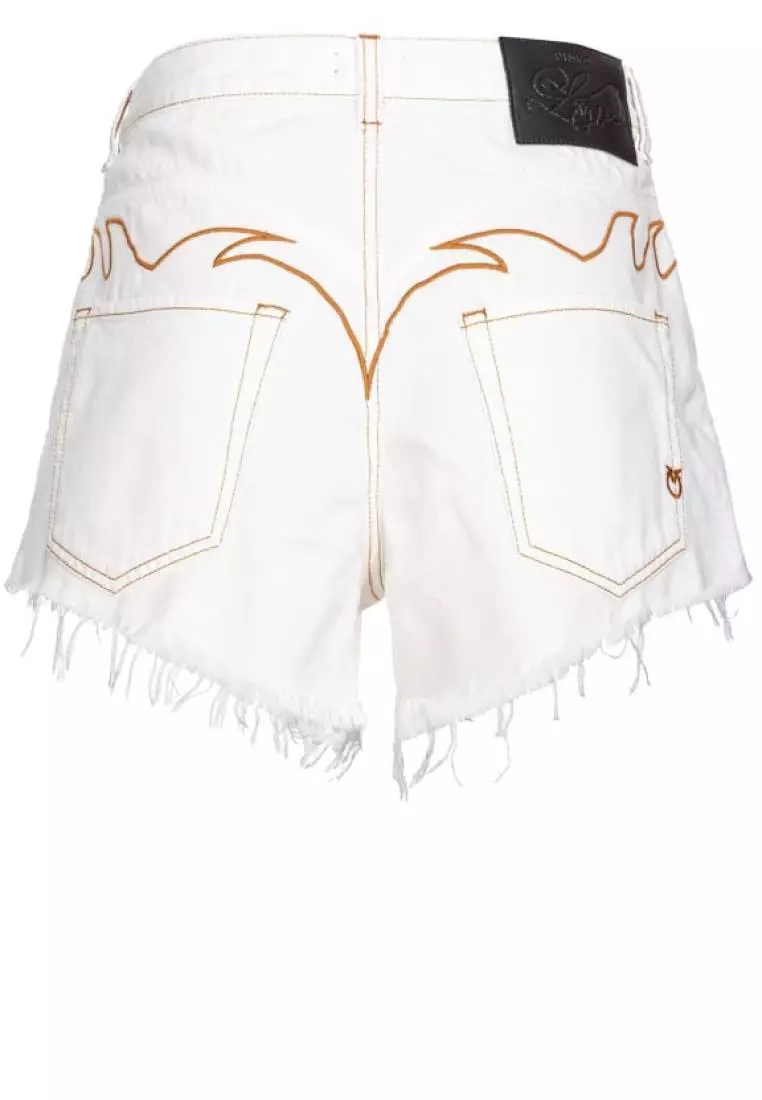 Buy Pinko Fringed shorts with embroidery on the back 2025