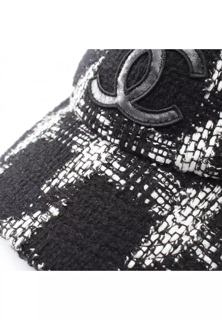 Chanel Pre-Loved Chanel coco mark cap cotton wool leather  display picture 2