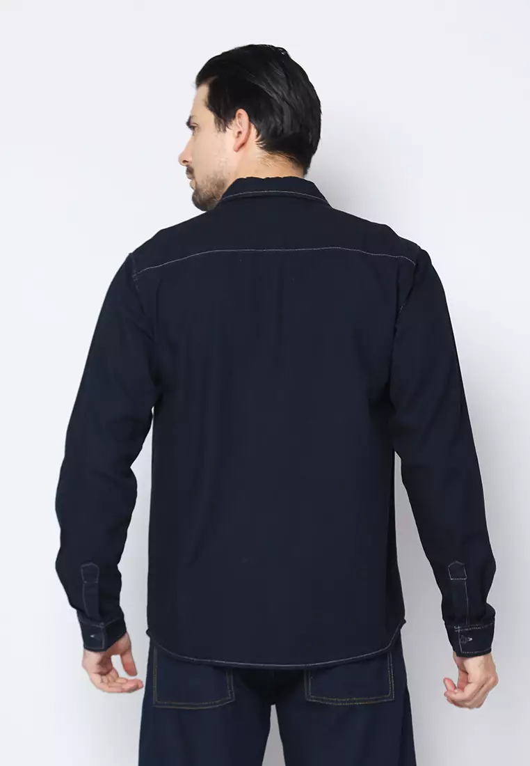 Kemeja Denim Skena L/S Krah Basic Saku Besar 182405