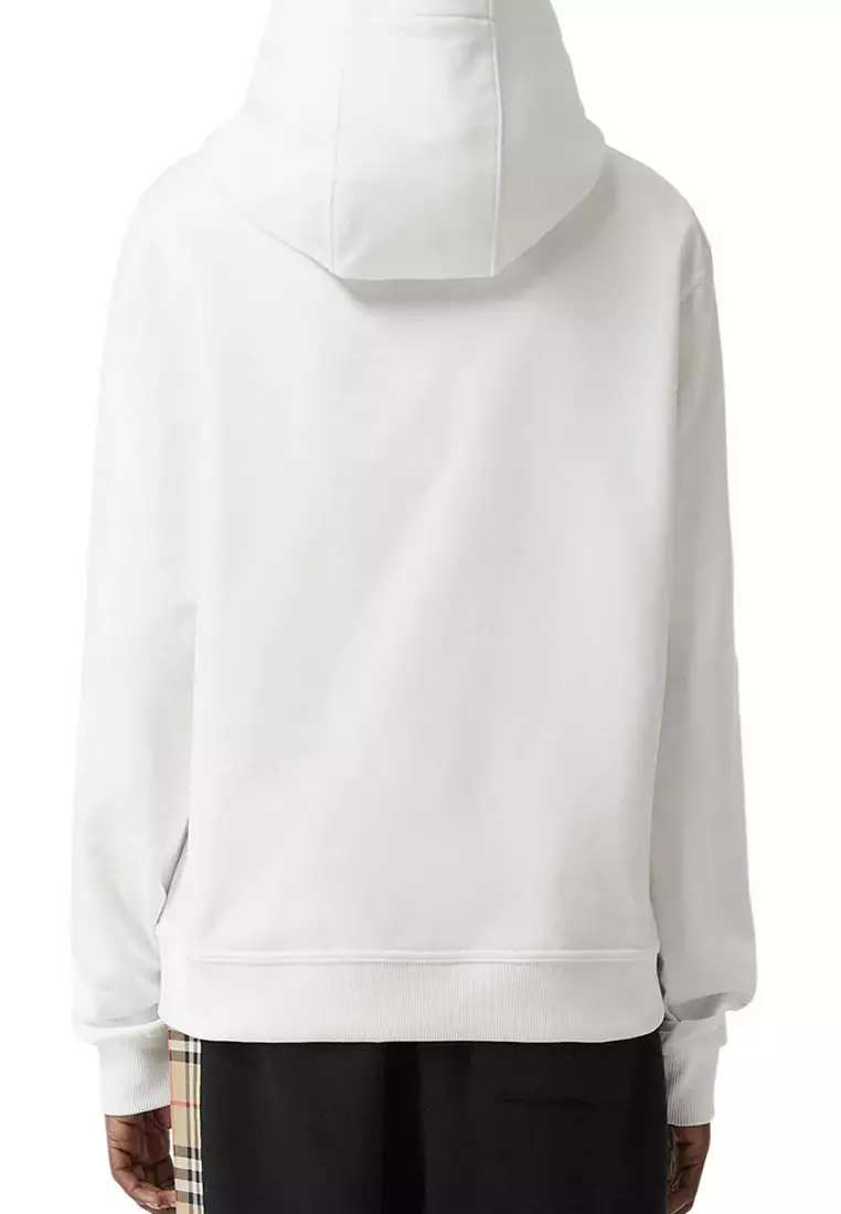 Monogram Motif Hoodie in White