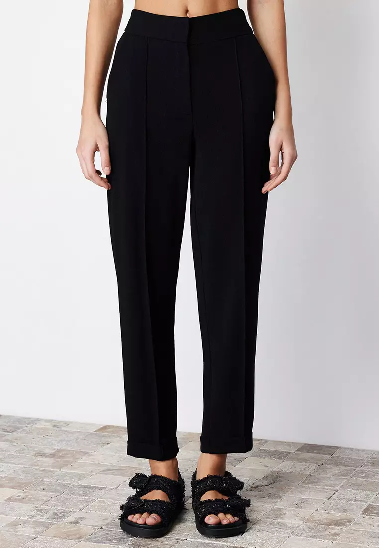 plus size black cigarette trousers - Retro Chic Pant Ashleeta is 56 and wears a size XL River Island Plus split hem