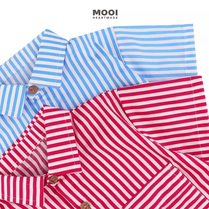 Mooi Kemeja Anak Perempuan Liora Striped Shirt - Peach Pink