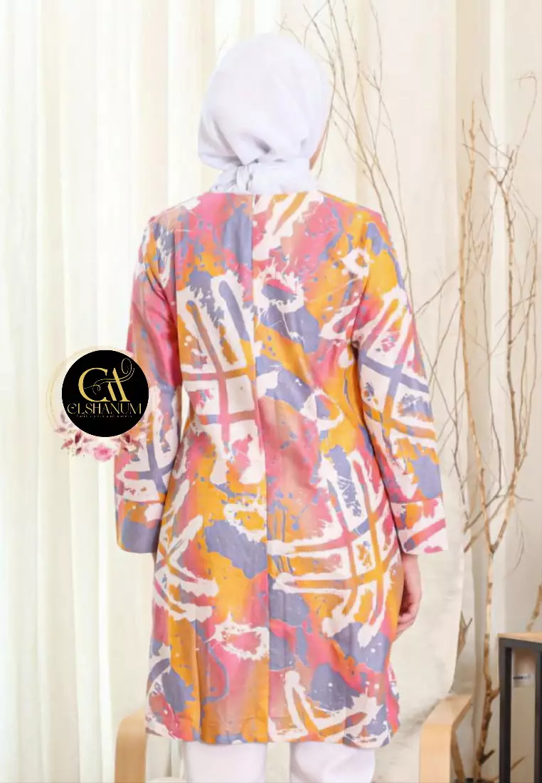 Anandita Tunik Batik Wanita Casual Modern Lengan Panjang