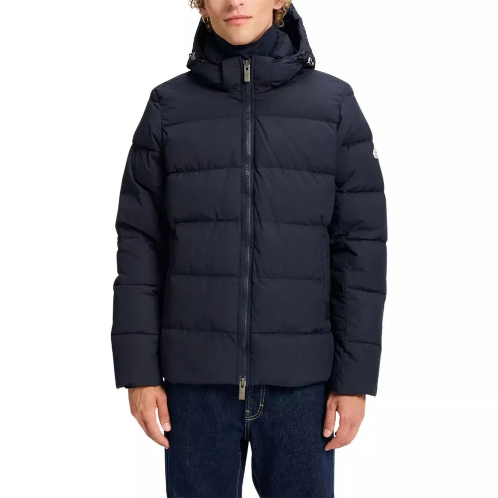 Spoutnic Down Jacket With Removable Hood Men Dark Blue