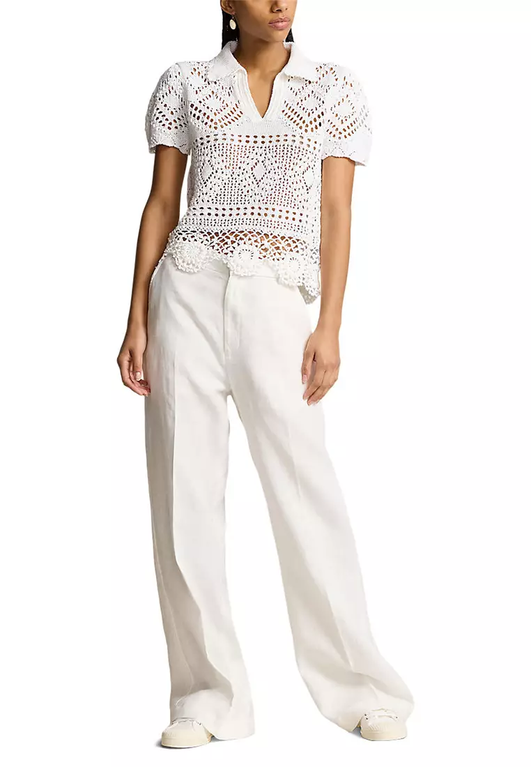 Pointelle Cotton Polo Shirt