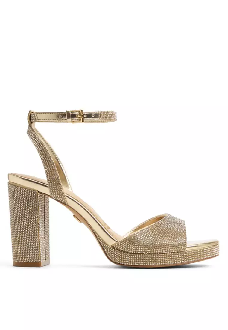 Discount on ALDO  shoes - SKU: Alluring Ankle Strap Embellished Heels
