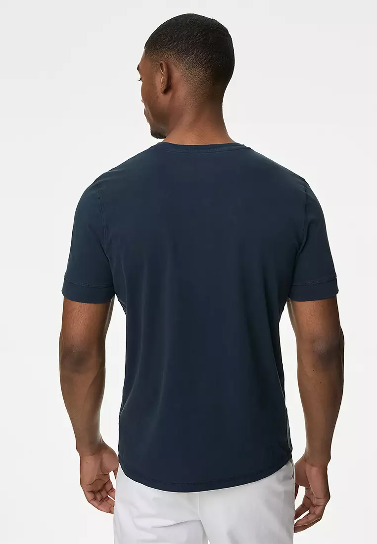Pure Cotton Henley T-Shirt
