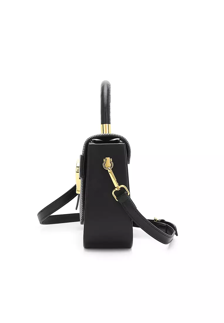 Women's Top Handle Bag / Sling Bag / Crossbody Bag - Black