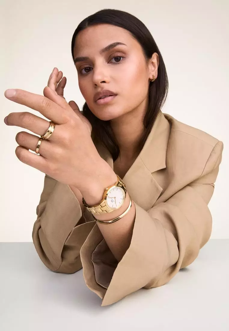 3-Link Ring Gold  - Unisex Ring for women and men stainless steel Ring DW Official Authentic Original